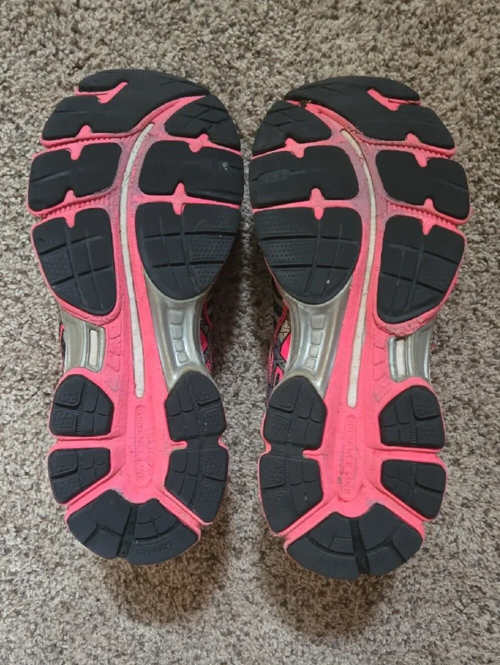 ASICS Women's Black and Pink Athletic Running Used Sneakers